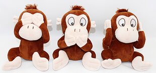 Три мудрые обезьянки в наборе - Не слышу, не вижу, не говорю цена и информация | Мягкие игрушки | kaup24.ee