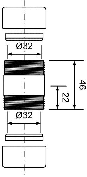 Messingist kroomitud toruühendus, McAlpine MC32GCB, 32 mm цена и информация | Sifoonid | kaup24.ee