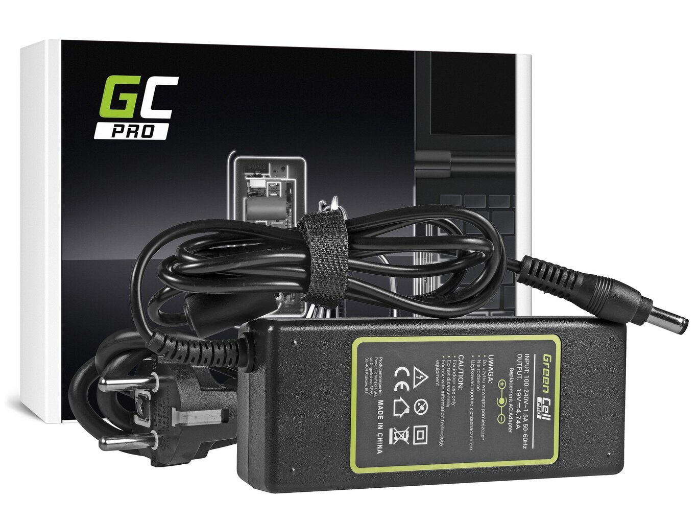 Green Cell 19V, 4.74A, 90W hind ja info | Sülearvutite laadijad | kaup24.ee