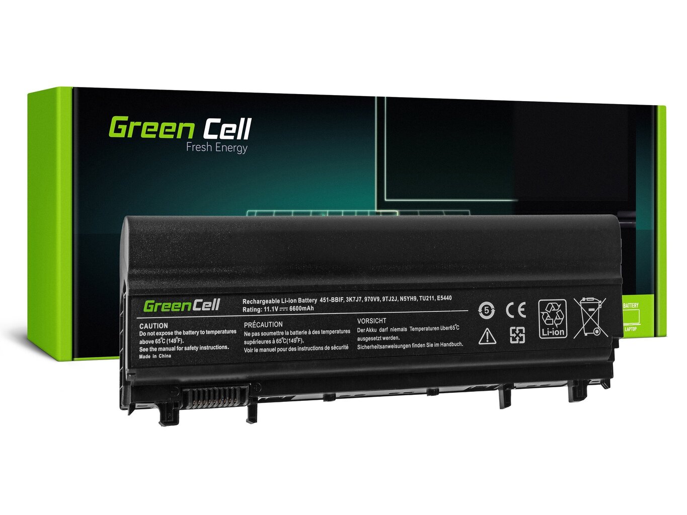 Aku Enlarged Green Cell Laptop Battery for Dell Latitude E5440 E5540 hind ja info | Sülearvuti akud | kaup24.ee