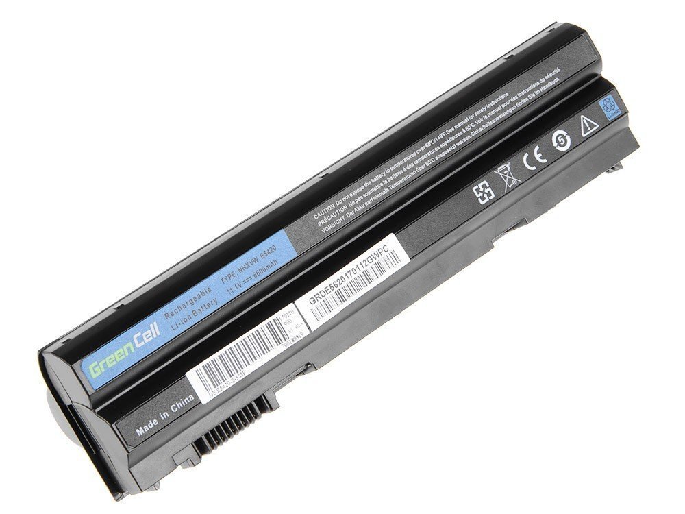 Green Cell Laptop Battery for Dell Latitude E5420 E5520 E6420 E6520 E6540 11.1V цена и информация | Sülearvuti akud | kaup24.ee