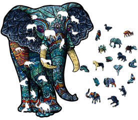 Пазл деревянный А4 с изображением слона, 180 деталей, LIVMAN Н-55 цена и информация | Пазлы | kaup24.ee