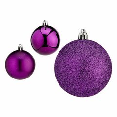 Набор новогодних шаров Фиолетовый Пластик 7 x 8 x 7 cm (12 штук) цена и информация | Ёлочные игрушки | kaup24.ee