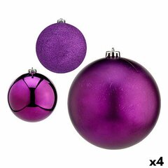 Набор новогодних шаров Фиолетовый Пластик Ø 15 cm (4 штук) цена и информация | Ёлочные игрушки | kaup24.ee