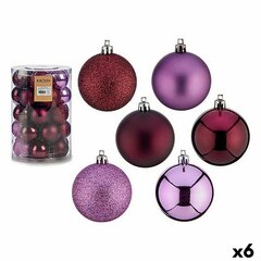 Набор новогодних шаров Фиолетовый Пластик 6 x 7 x 6 cm (6 штук) цена и информация | Ёлочные игрушки | kaup24.ee