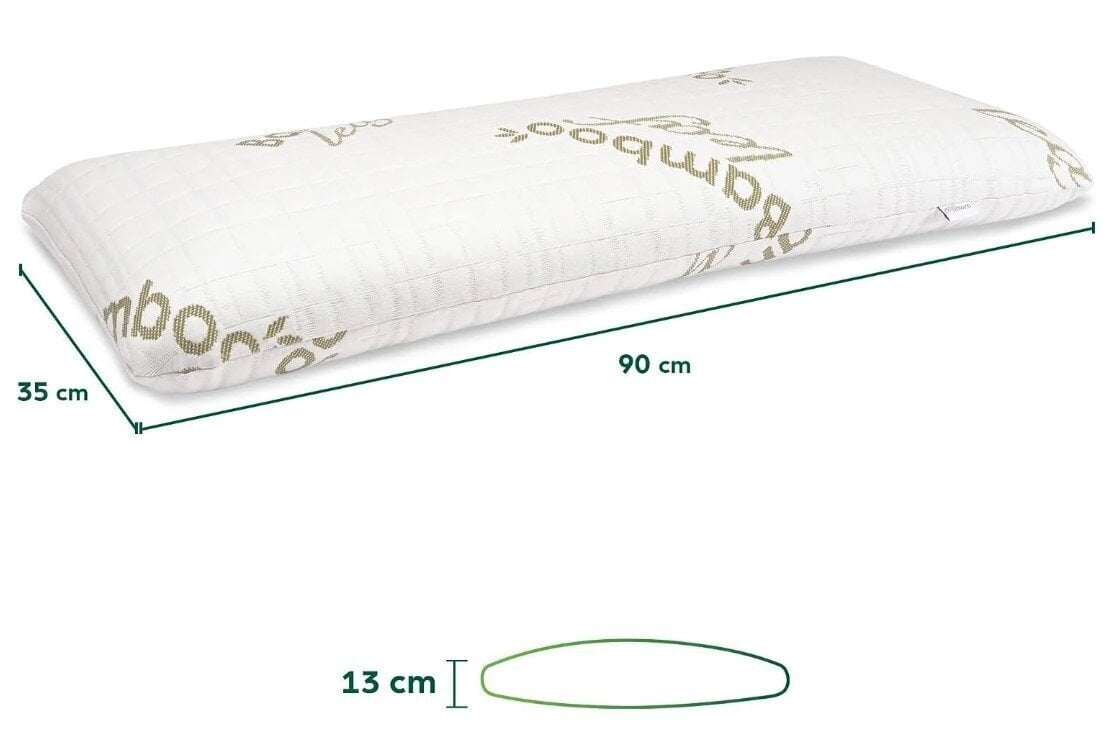 Flowen ortopeediline padi Bamboo memory foam, 35x90cm hind ja info | Padjad | kaup24.ee