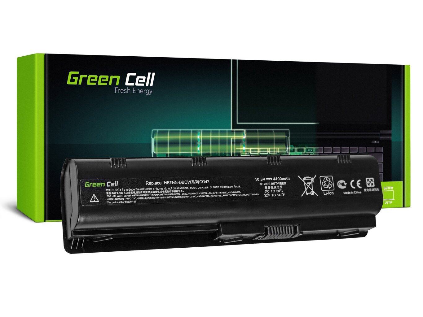 Green Cell Laptop Battery for HP 635 650 655 2000 Pavilion G6 G7 Compaq 635 650 Compaq Presario CQ62 hind ja info | Sülearvuti akud | kaup24.ee