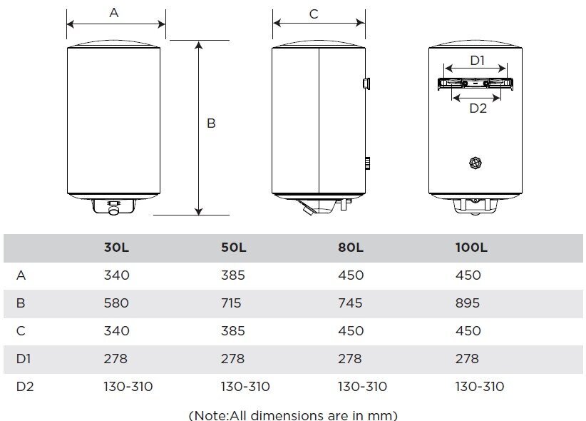 Veeboiler Midea Lume Uno 100 Wi-Fi hind ja info | Boilerid | kaup24.ee