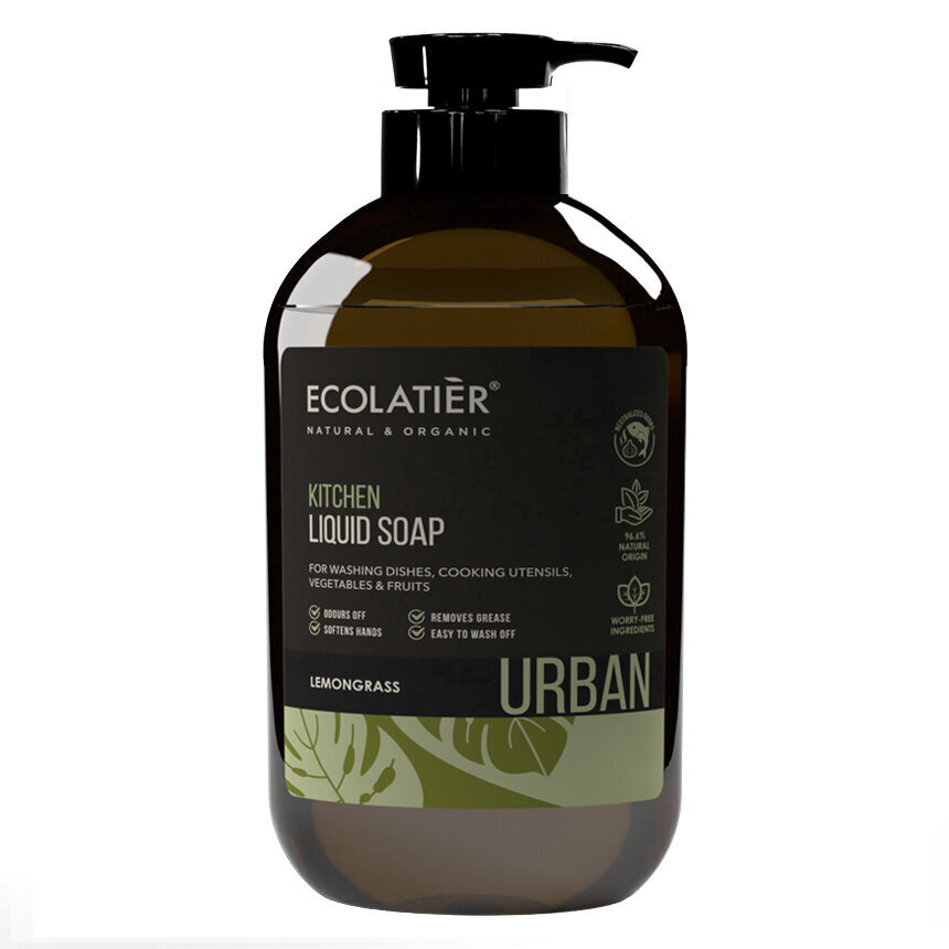 Vedelseep kätele ja köögile Ecolatier Urban Lemongrass, 600 ml цена и информация | Seebid | kaup24.ee