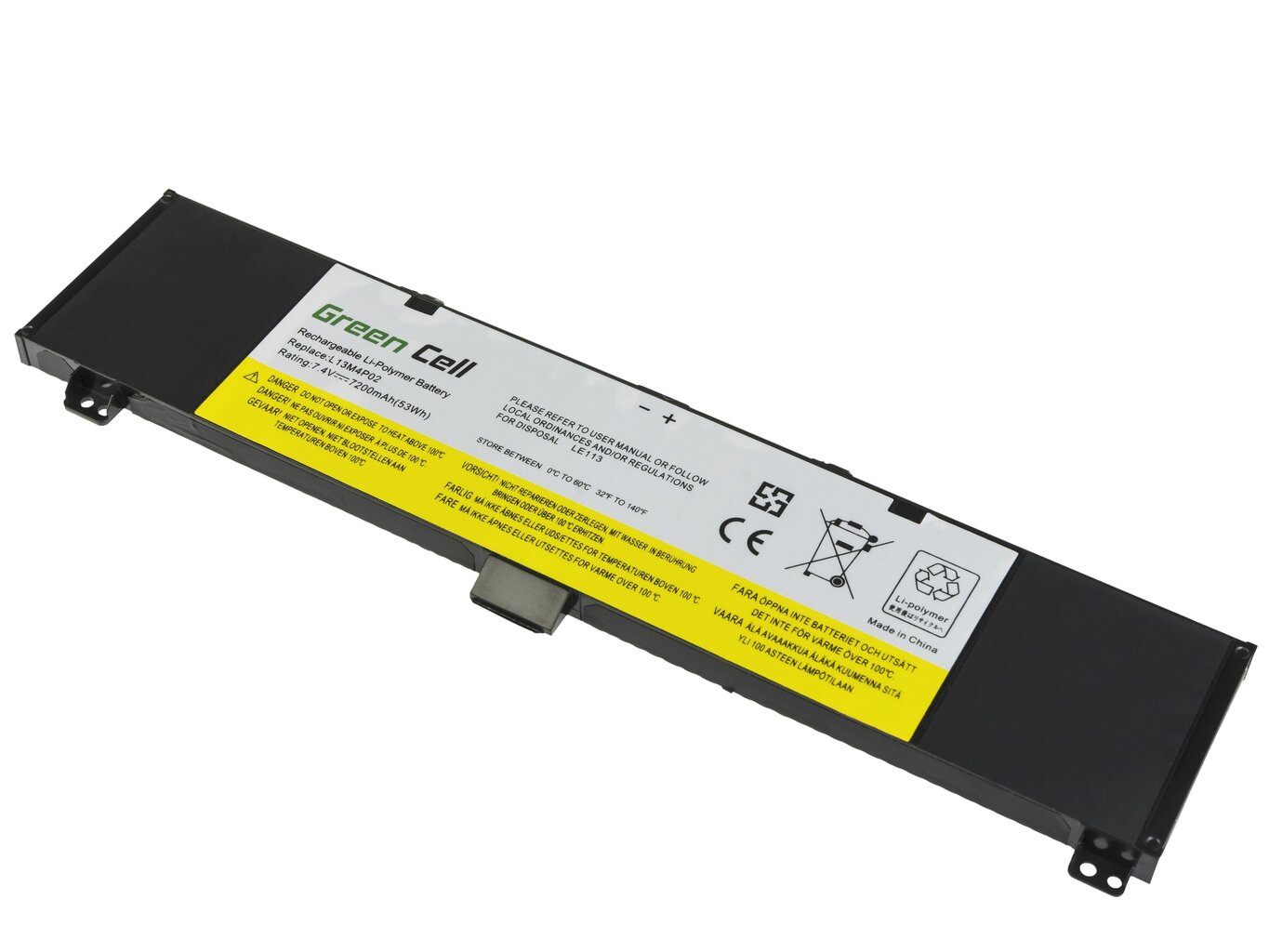 Green Cell Laptop Battery for Lenovo Y50 Y50-70 Y70 Y70-70 L13M4P02 hind ja info | Sülearvuti akud | kaup24.ee