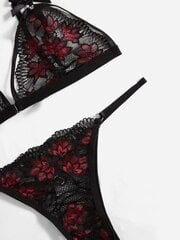 Комплект нижнего белья Pupsik LT Floral, цвет чёрный цена и информация | Спортивные бюстгальтеры | kaup24.ee