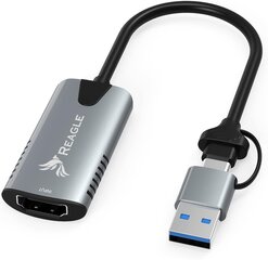 Reagle VIDEO Grabber HDMI PC USB 2in1 USB-C kaamera kaart цена и информация | Адаптеры и USB-hub | kaup24.ee