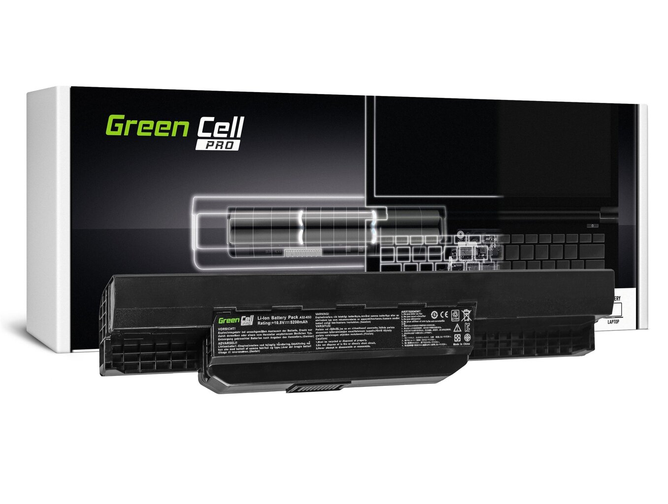 Green Cell PRO Laptop Battery for Asus K53 K53E K53S K53SV X53 X53S X53U X54 X54C X54H hind ja info | Sülearvuti akud | kaup24.ee