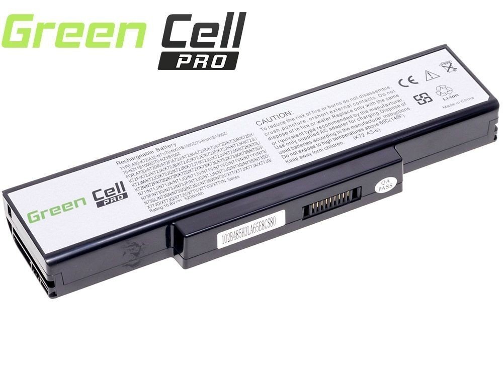 Green Cell PRO Laptop Battery for Asus N71 K72 K72J K72F K73SV N71 N73 N73S N73SV X73S hind ja info | Sülearvuti akud | kaup24.ee