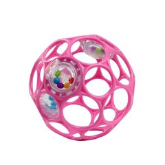 Pall heliseva helinaga Oball 10 cm, roosa, 0m+ цена и информация | Игрушки для малышей | kaup24.ee