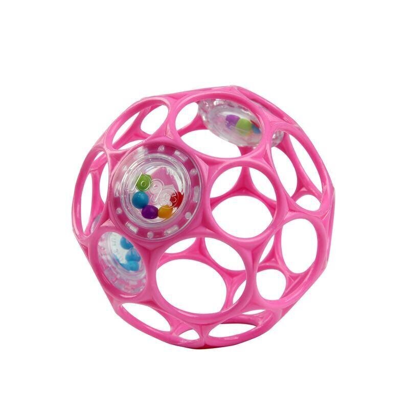 Pall heliseva helinaga Oball 10 cm, roosa, 0m+ цена и информация | Imikute mänguasjad | kaup24.ee