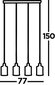 Searchlight rippvalgusti Pipes 1164-4AB цена и информация | Rippvalgustid | kaup24.ee