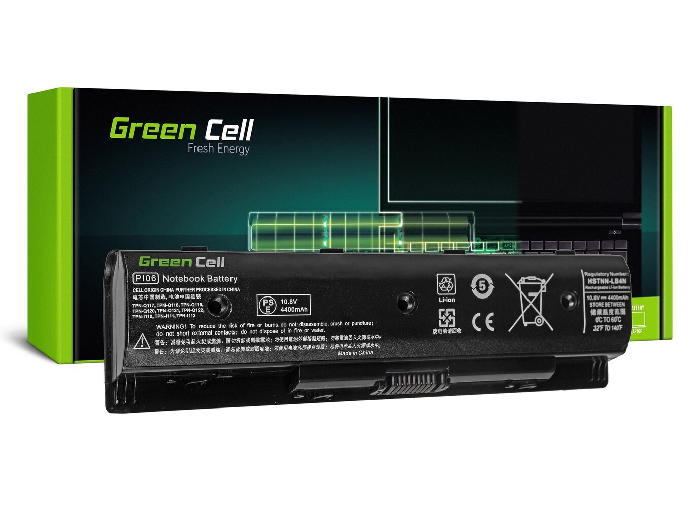 Green Cell ® Laptop battery PI06 for HP Pavilion 14 15 17 Envy 15 17 цена и информация | Sülearvuti akud | kaup24.ee