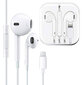 Juhtmega kõrvaklapid Deep-Tech EarPods Beats Apple iPhone 13 Pro Max/12/11/X/XR/XS/7/7 Plus/8/8+ Lightning pistik + mikrofon valged hind ja info | Kõrvaklapid | kaup24.ee