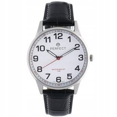 Мужские часы с черным кожаным ремешком Perfect C410N цена и информация | Мужские часы | kaup24.ee