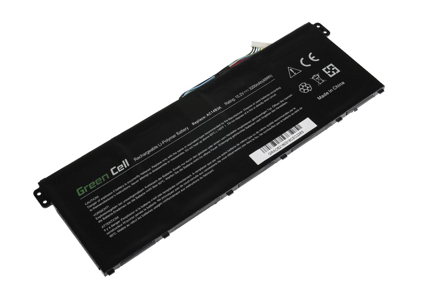 Sülearvuti aku Green Cell Laptop Battery for Acer Aspire 5 A515 A517 E15 ES1-512 ES1-533 R5-571T V3-372 Nitro 5 AN515-51 цена и информация | Sülearvuti akud | kaup24.ee