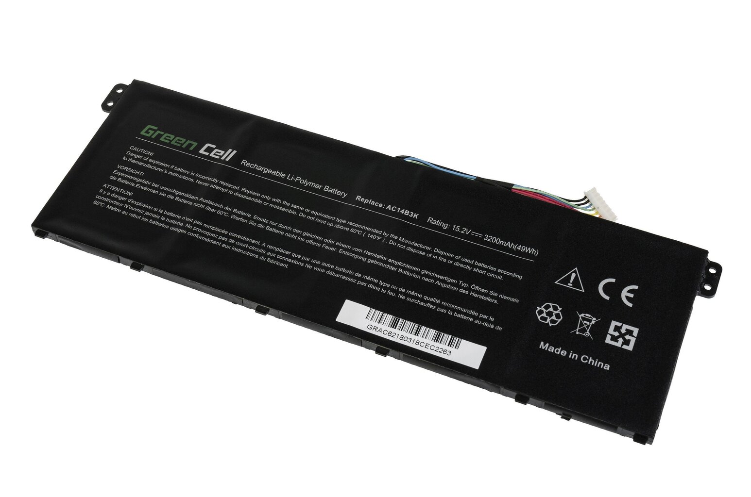 Sülearvuti aku Green Cell Laptop Battery for Acer Aspire 5 A515 A517 E15 ES1-512 ES1-533 R5-571T V3-372 Nitro 5 AN515-51 hind ja info | Sülearvuti akud | kaup24.ee