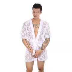 Сексуальный мужской халат + нижнее бельё, белый цена и информация | Сексуальное бельё для мужчин | kaup24.ee