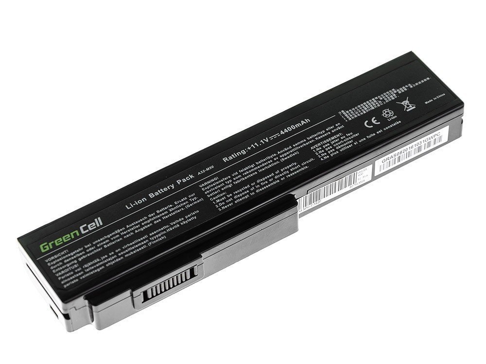 Sülearvuti aku Green Cell Laptop Battery for Asus G50 G51 G60 M50 M50V N53 N53SV N61 N61VG N61JV hind ja info | Sülearvuti akud | kaup24.ee