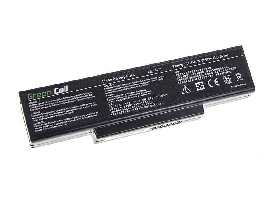 Sülearvuti aku Green Cell Laptop Battery for Asus N71 K72 K72J K72F K73SV N71 N73 N73S N73SV X73S цена и информация | Sülearvuti akud | kaup24.ee