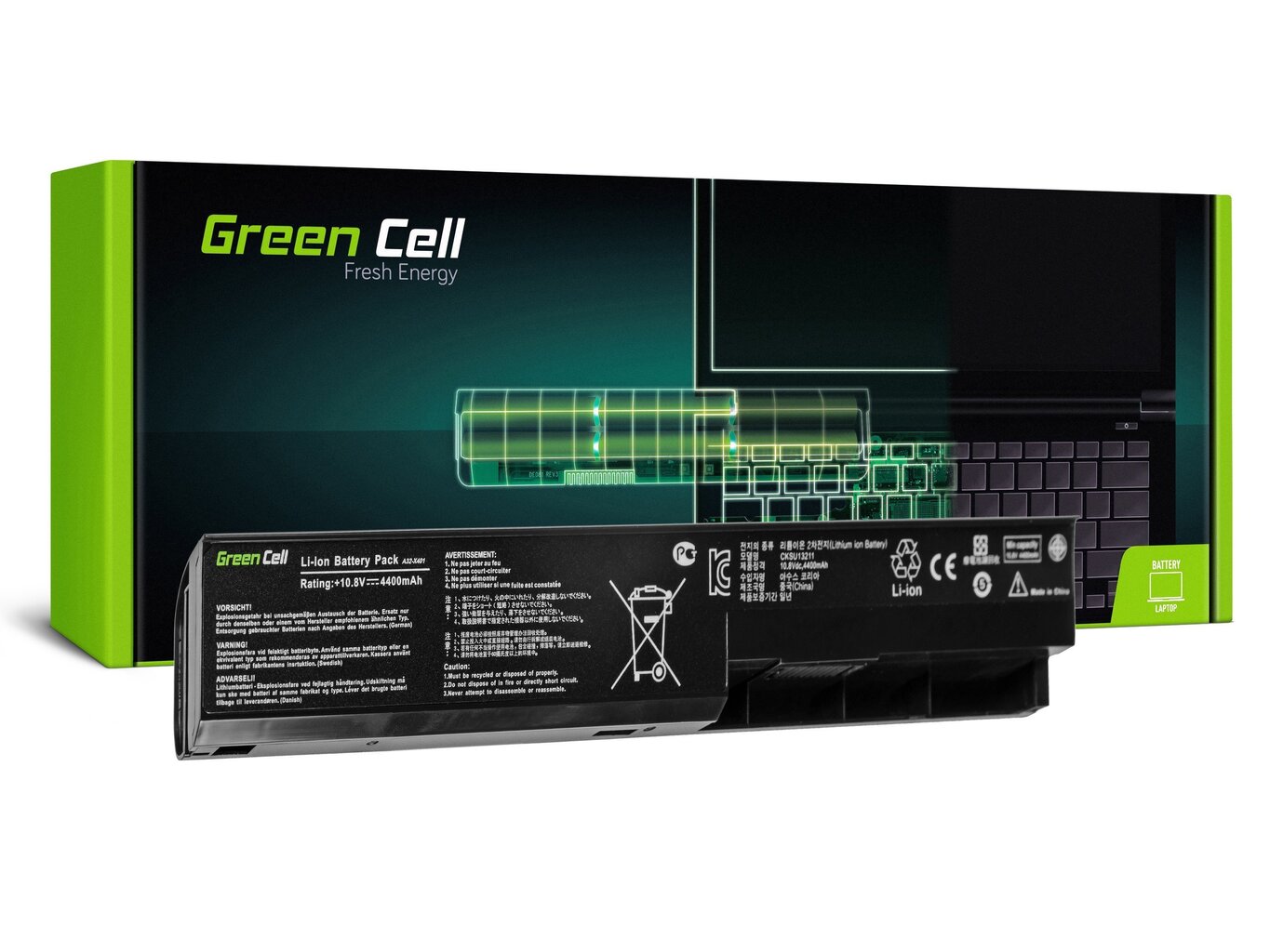 Sülearvuti aku Green Cell Laptop Battery for Asus X301 X301A X401 X401A X401U X401A1 X501 X501A X501A1 X501U hind ja info | Sülearvuti akud | kaup24.ee