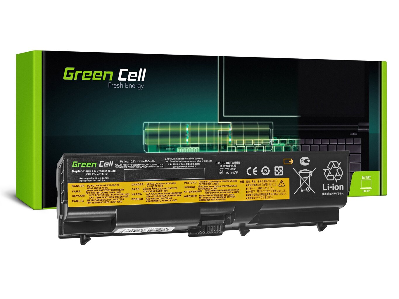 Sülearvuti aku Green Cell Laptop Battery for IBM Lenovo ThinkPad T410 T420 T510 T520 W510 Edge 14 15 E525 hind ja info | Sülearvuti akud | kaup24.ee