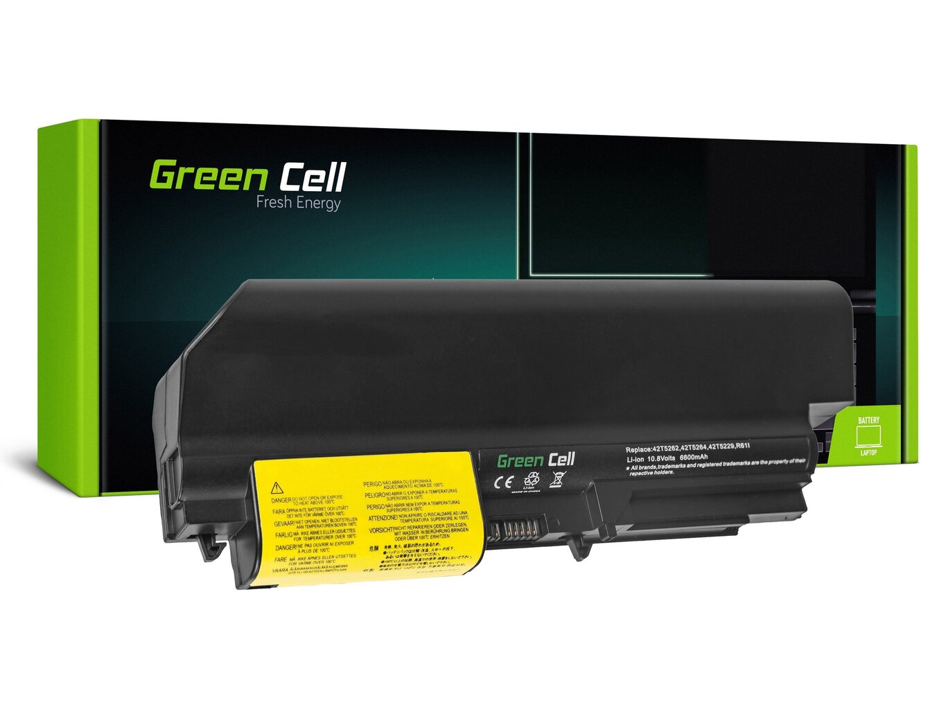 Sülearvuti aku Green Cell Laptop Battery for IBM Lenovo ThinkPad T61 R61 T400 R400 цена и информация | Sülearvuti akud | kaup24.ee