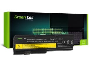 Sülearvuti aku Green Cell Laptop Battery for IBM Lenovo ThinkPad X200 X201 X201i цена и информация | Аккумуляторы для ноутбуков	 | kaup24.ee