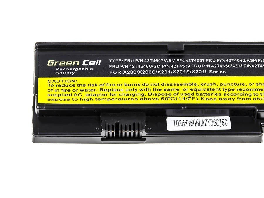 Sülearvuti aku Green Cell Laptop Battery for IBM Lenovo ThinkPad X200 X201 X201i hind ja info | Sülearvuti akud | kaup24.ee