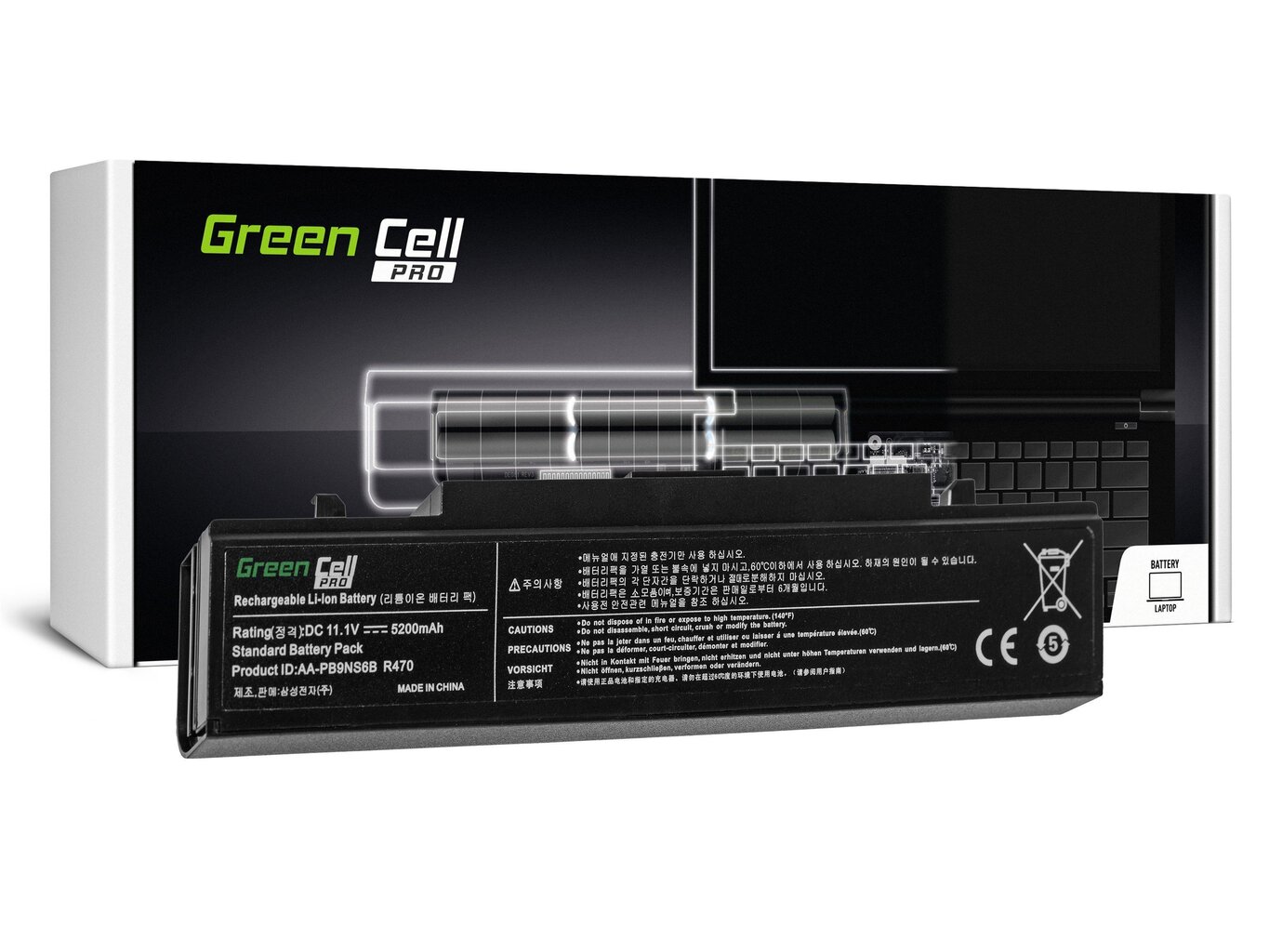 Sülearvuti aku Green Cell Laptop Battery for Samsung RV511 R519 R522 R530 R540 R580 R620 R719 R780 цена и информация | Sülearvuti akud | kaup24.ee