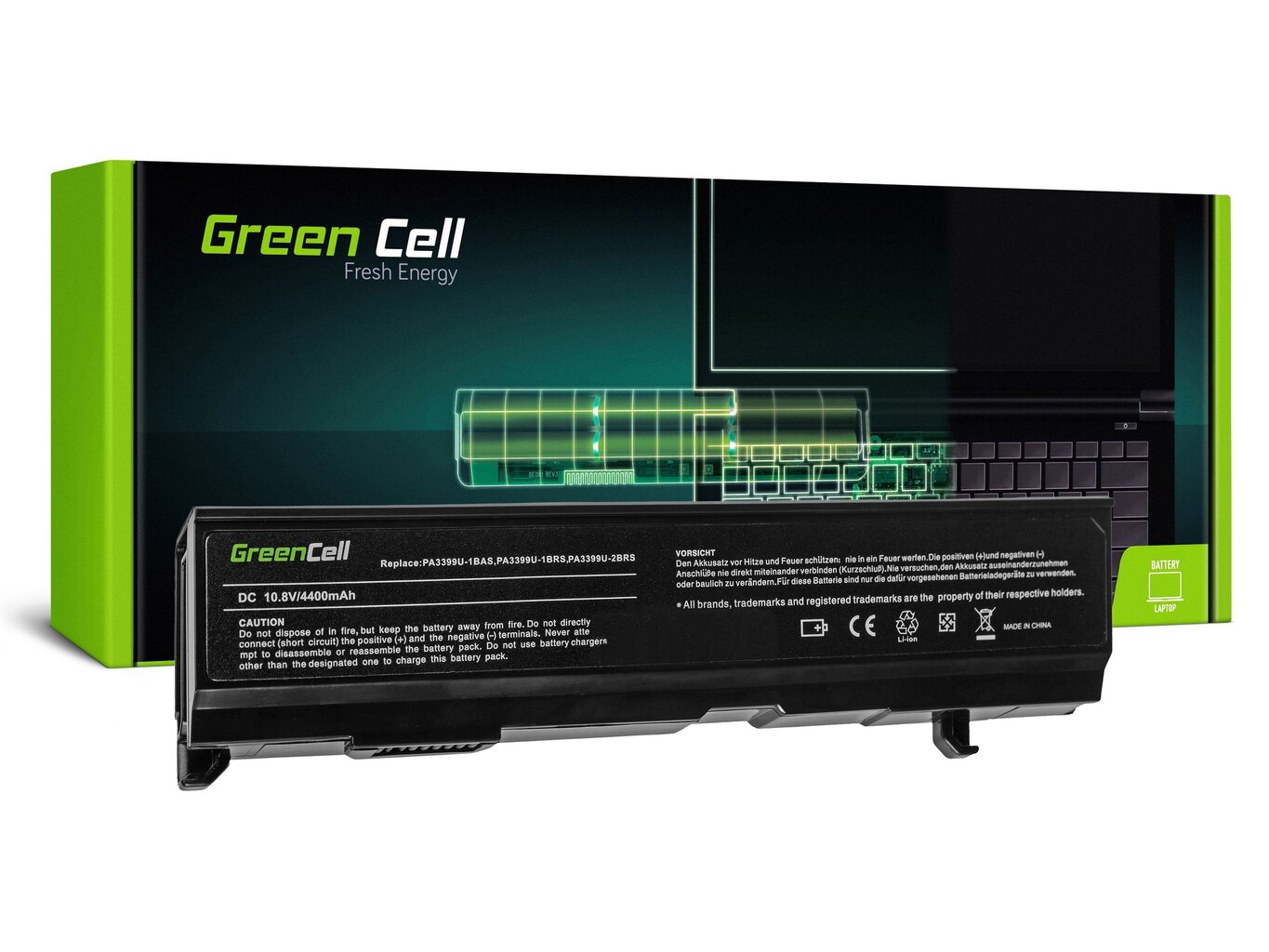 Sülearvuti aku Green Cell Laptop Battery for Toshiba Satellite A80 A100 A105 M40 M50 Tecra A3 A6 цена и информация | Sülearvuti akud | kaup24.ee