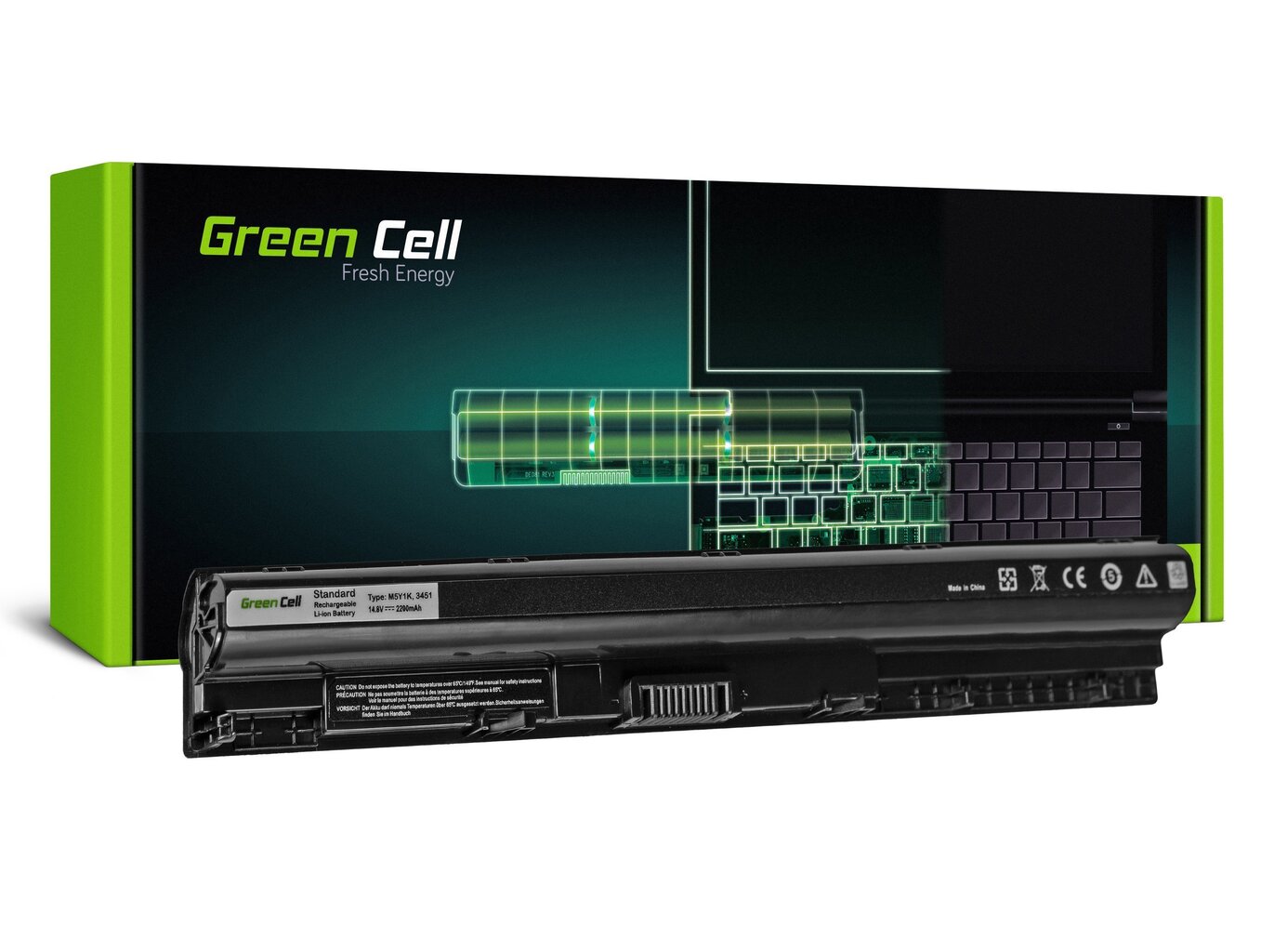 Sülearvuti aku Green Cell Laptop Battery for Dell Inspiron 14 3451, 15 3555 3558 5551 5552 5555 5558, 17 5755 5758, Vostro 3458 3558 цена и информация | Sülearvuti akud | kaup24.ee