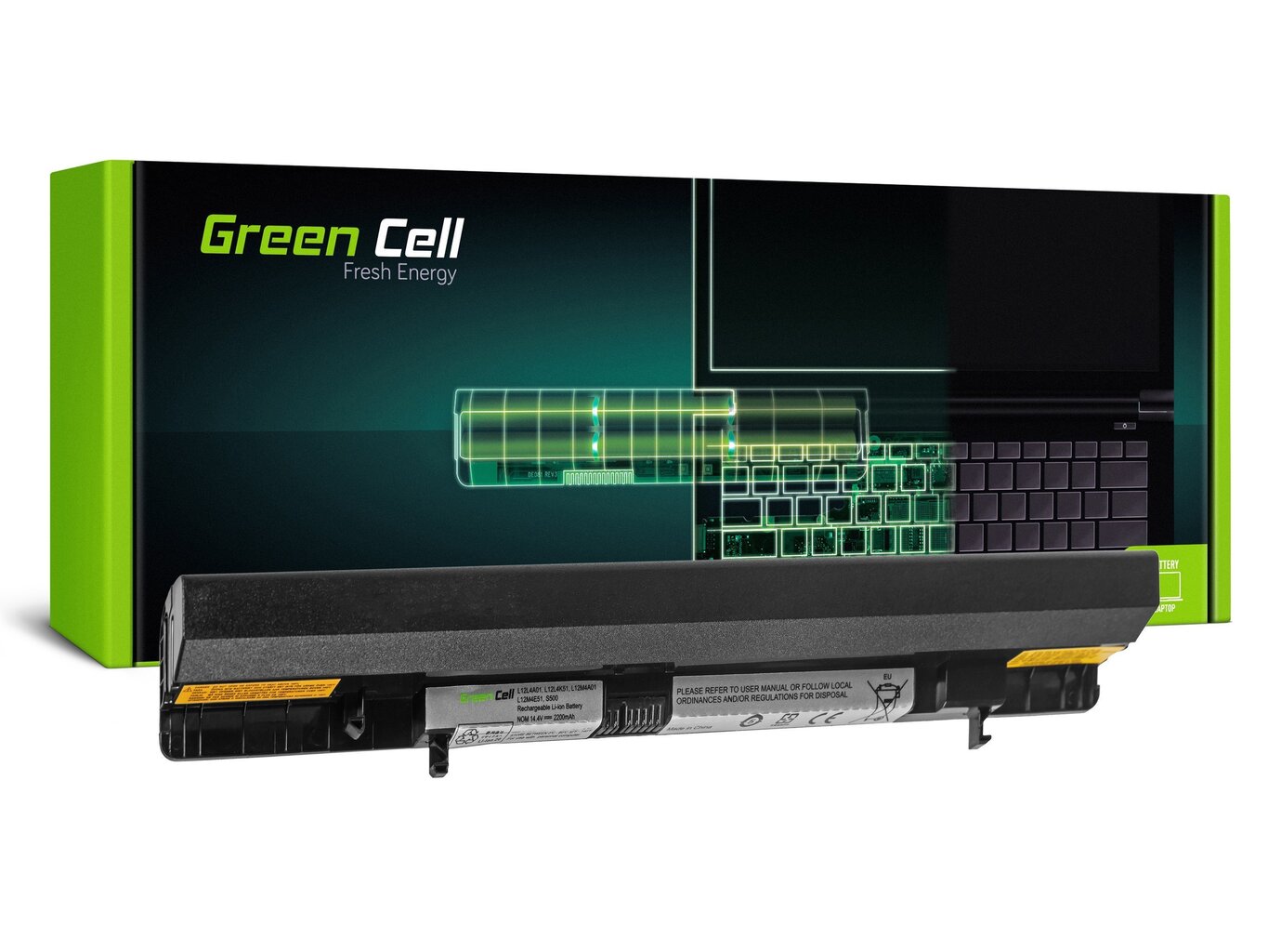 Sülearvuti aku Green Cell Laptop Battery for Lenovo IdeaPad S500 Flex 14 14D 15 15D hind ja info | Sülearvuti akud | kaup24.ee