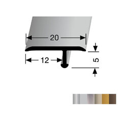 Alumiiniumprofiil katete ühendamiseks EB 291 F4 Kuberit, 270 cm, hõbe hind ja info | Ühendusprofiilid | kaup24.ee