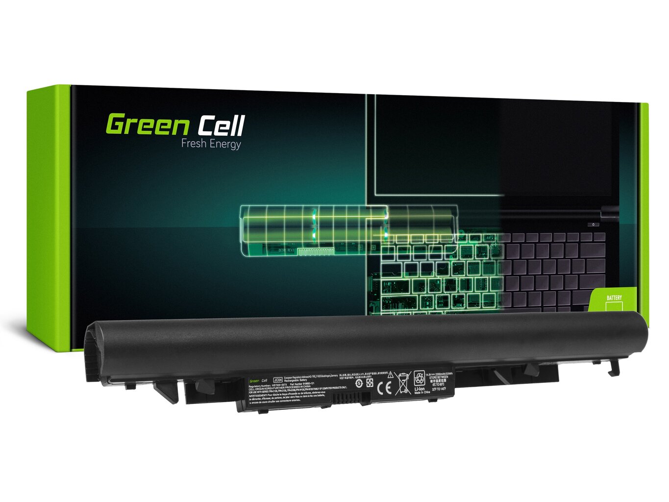 Green Cell Laptop Battery JC04 HP 240 G6 245 G6 250 G6 255 G6, HP 14-BS 14-BW 15-BS 15-BW 17-AK 17-BS цена и информация | Sülearvuti akud | kaup24.ee