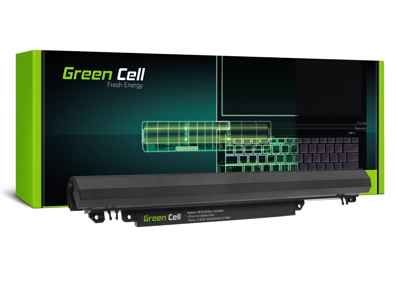 Green Cell Laptop Battery L15C3A03 L15L3A03 L15S3A02 Lenovo IdeaPad 110-14IBR 110-15ACL 110-15AST 110-15IBR цена и информация | Sülearvuti akud | kaup24.ee