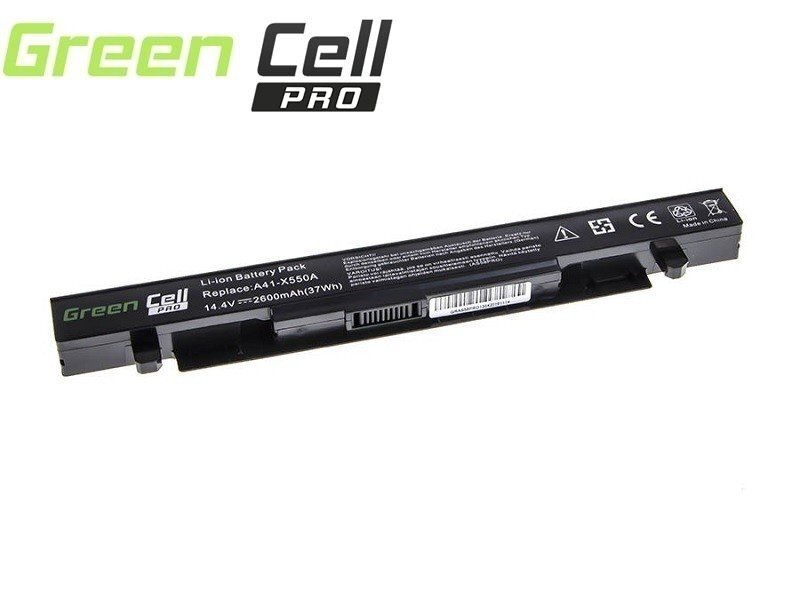 Green Cell PRO Laptop Battery A41-X550A for A450 A550 R510 R510CA X550 X550CA X550CC X550VC 2600mAh hind ja info | Sülearvuti akud | kaup24.ee