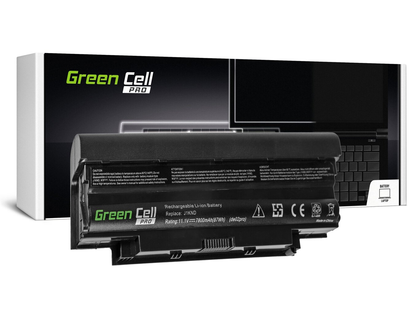 Green Cell Pro Laptop Battery for Dell Inspiron 15R N5010 N5050 N5110 17R N7010 N7110 Vostro 3450 3550 3750 7800mAh hind ja info | Sülearvuti akud | kaup24.ee