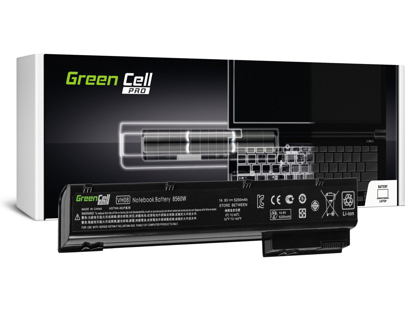 Green Cell Pro Laptop Battery for HP EliteBook 8560w 8570w 8760w 8770w hind ja info | Sülearvuti akud | kaup24.ee