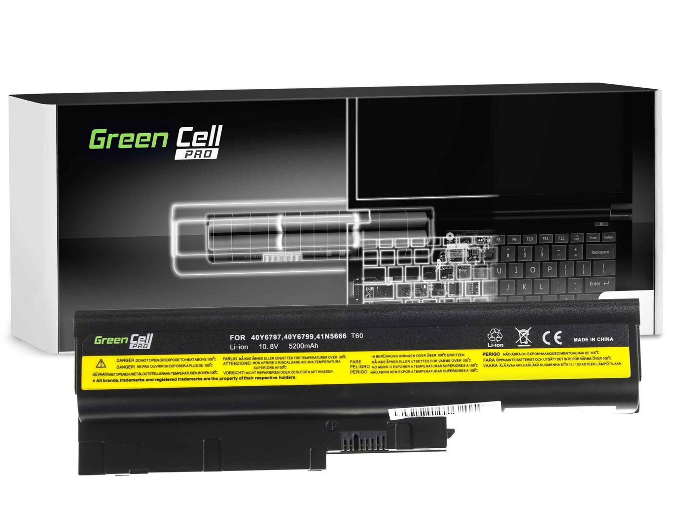 Green Cell PRO Laptop Battery for IBM Lenovo ThinkPad T60 T61 R60 R61 hind ja info | Sülearvuti akud | kaup24.ee