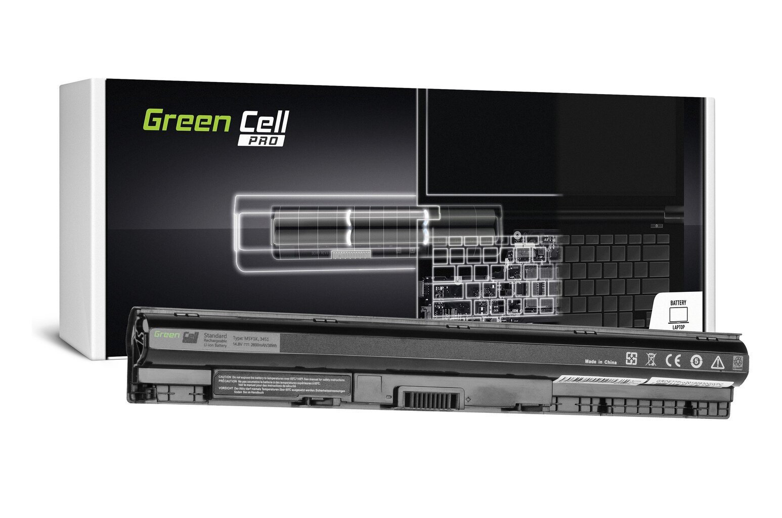 Green Cell PRO Laptop Battery M5Y1K Dell Inspiron 15 5551 5552 5558 5559 Inspiron 17 5755 hind ja info | Sülearvuti akud | kaup24.ee