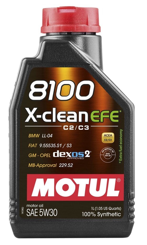Õli Motul 8100 X-Clean Efe C2/C3 Synthetic, 5W30, 1L цена и информация | Mootoriõlid | kaup24.ee