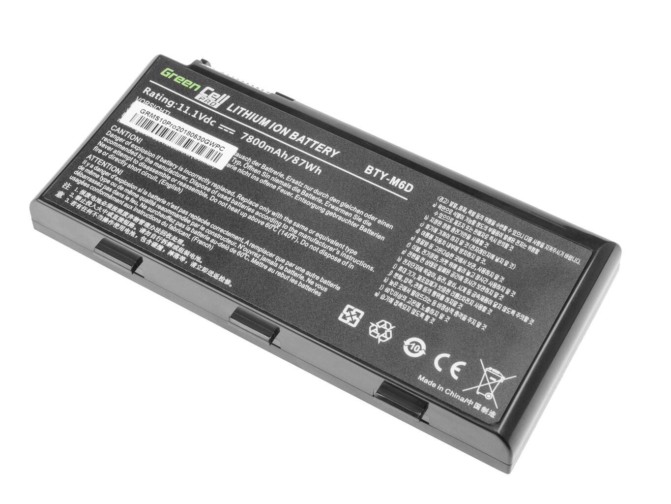 Green Cell PRO Laptop Battery BTY-M6D for MSI GT60 GT70 GT660 GT680 GT683 GT780 GT783 GX660 GX680 GX780 цена и информация | Sülearvuti akud | kaup24.ee