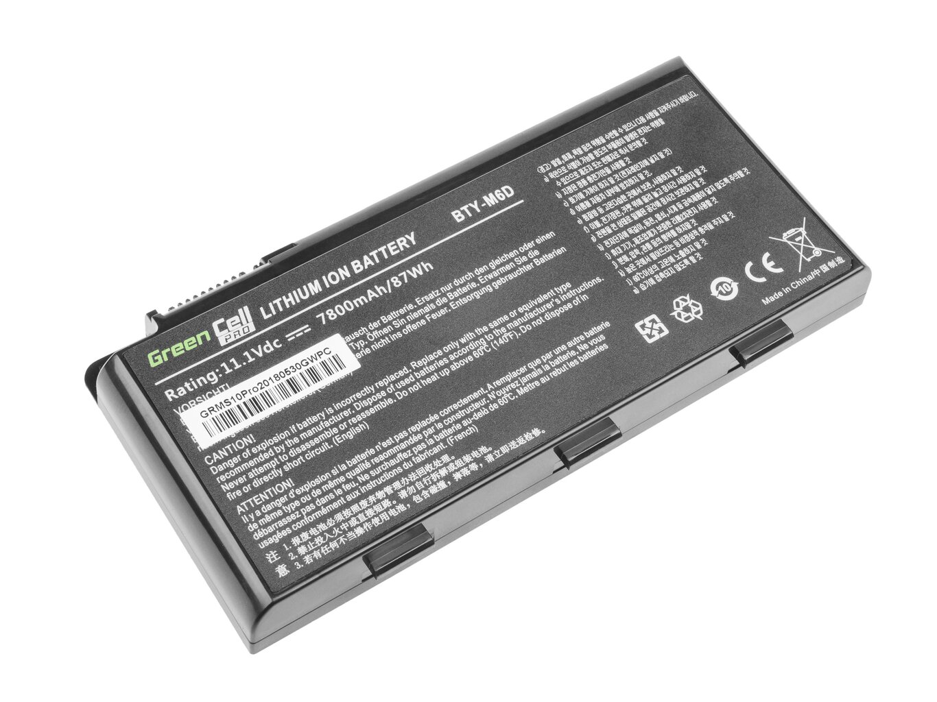 Green Cell PRO Laptop Battery BTY-M6D for MSI GT60 GT70 GT660 GT680 GT683 GT780 GT783 GX660 GX680 GX780 hind ja info | Sülearvuti akud | kaup24.ee