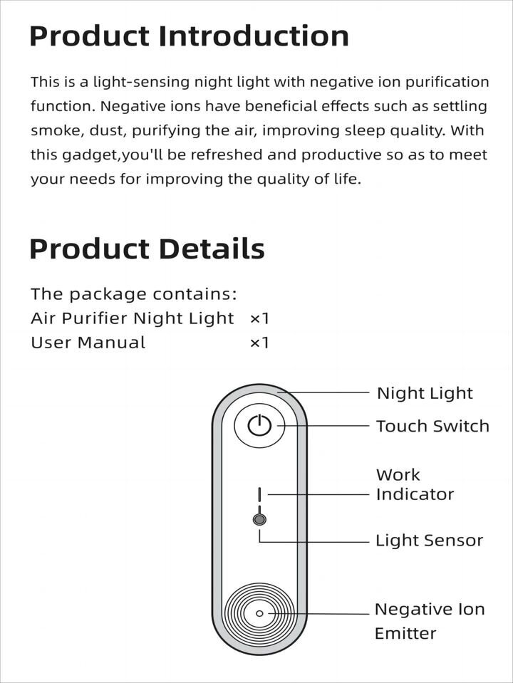 LED-öölamp õhu puhastamiseks, Electronics LV-184, 1 tk цена и информация | Õhukuivatid | kaup24.ee